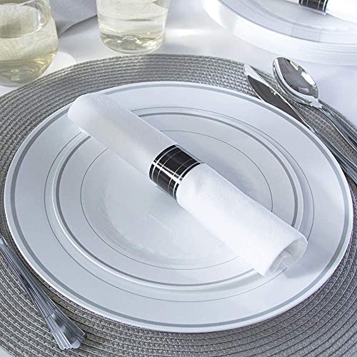 WNA Reflections Fork, Knife, and Spoon Kit in a White Linen-Quality Napkin Roll, Silver (120-Count) - Image 3