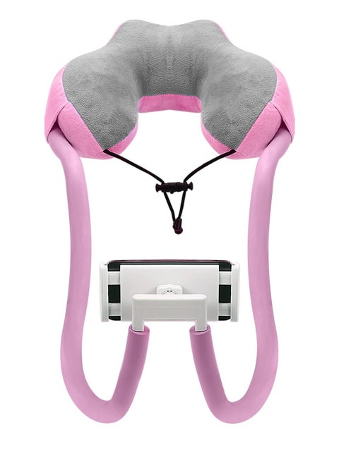 Neck Phone Holder Lazy Gooseneck Phone Pillow Holder Bracket 360° Rotation Universal Mobile Phone Tablet Stand for 4 Inch to 11 Inch Devices Fits for iPhone for Galaxy S21 for iPad Pink