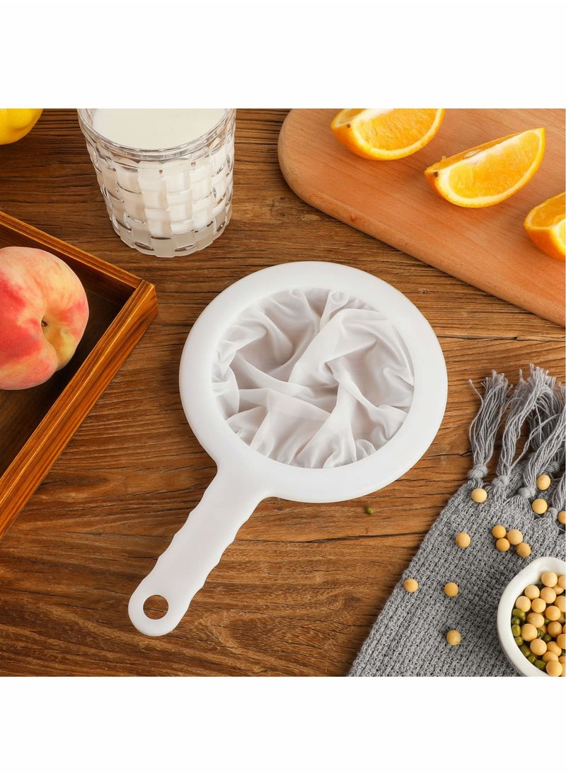 Excefore - 2 Pieces Fine Mesh Strainer Nylon Food Yogurt Mesh Sieve Plastic Mesh Colander with Handle Mini Brine Shrimp Separation Net for Filtering Juice Milk Honey Wine Kitchen (300 + 400 Mesh) - Image 1