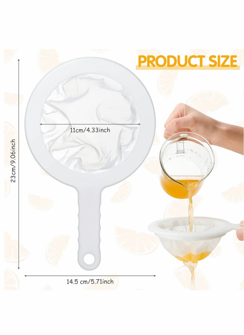 Excefore - 2 Pieces Fine Mesh Strainer Nylon Food Yogurt Mesh Sieve Plastic Mesh Colander with Handle Mini Brine Shrimp Separation Net for Filtering Juice Milk Honey Wine Kitchen (300 + 400 Mesh) - Image 1