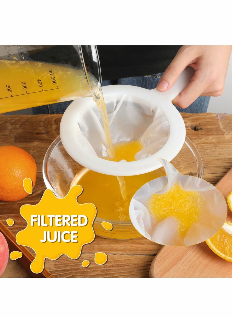 Excefore - 2 Pieces Fine Mesh Strainer Nylon Food Yogurt Mesh Sieve Plastic Mesh Colander with Handle Mini Brine Shrimp Separation Net for Filtering Juice Milk Honey Wine Kitchen (300 + 400 Mesh) - Image 1
