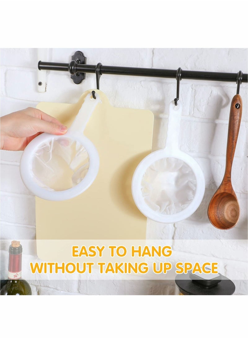 Excefore - 2 Pieces Fine Mesh Strainer Nylon Food Yogurt Mesh Sieve Plastic Mesh Colander with Handle Mini Brine Shrimp Separation Net for Filtering Juice Milk Honey Wine Kitchen (300 + 400 Mesh) - Image 1