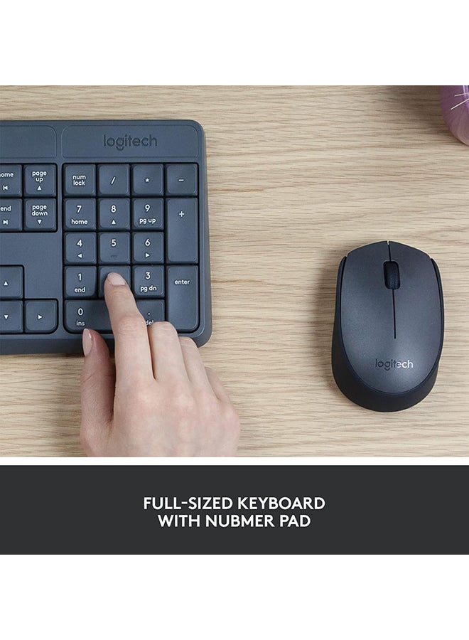 Logitech MK235 Wireless Keyboard and Mouse Combo for Windows, 2.4 GHz Wireless with Unifying USB-Receiver, Wireless Mouse, 15 FN Keys, 3-Year Battery Life, PC/Laptop, US INTL Layout | Black - Image 3