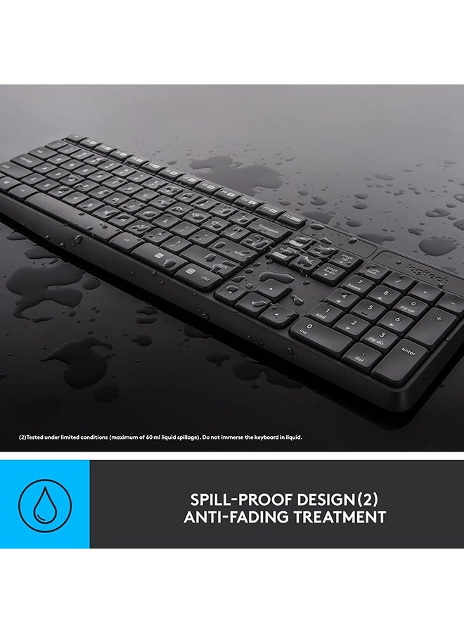 Logitech MK235 Wireless Keyboard and Mouse Combo for Windows, 2.4 GHz Wireless with Unifying USB-Receiver, Wireless Mouse, 15 FN Keys, 3-Year Battery Life, PC/Laptop, US INTL Layout | Black - Image 4