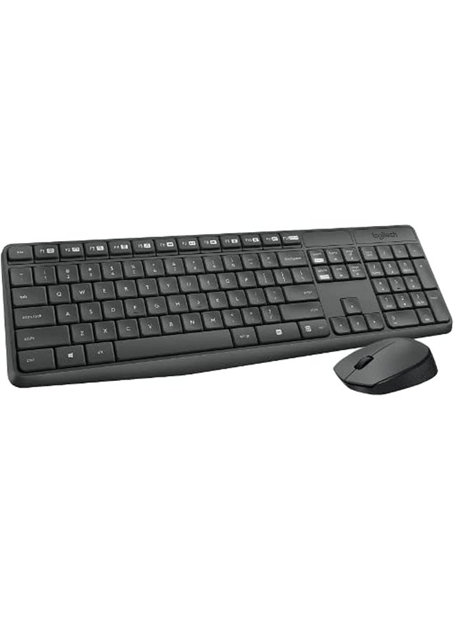 Logitech MK235 Wireless Keyboard and Mouse Combo for Windows, 2.4 GHz Wireless with Unifying USB-Receiver, Wireless Mouse, 15 FN Keys, 3-Year Battery Life, PC/Laptop, US INTL Layout | Black - Image 1
