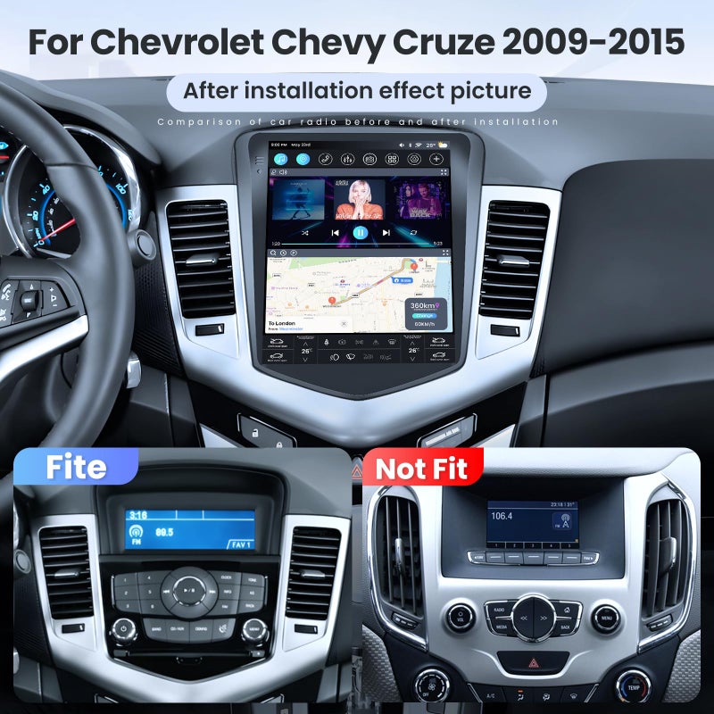Generic 8 Core Android 13 Car Radio for Chevrolet Chevy Cruze 2009-2015: 10.4 Inch 1024 * 768 HD IPS Touchscreen Stereo with Wireless CarPlay/Andriod Auto GPS Navigation 5G WiFi BT5.0 FM RDS DSP Backup Camera  - Image 2