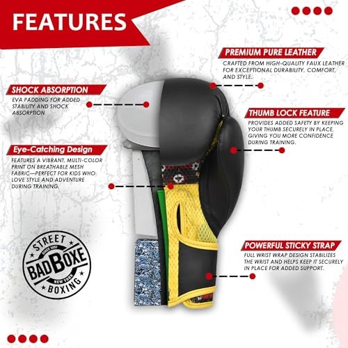 Twister Boxing Gloves 6oz | Youth Sparring Gloves | Boxing Gloves for Kickboxing Muay Thai MMA | Bag Gloves for Punching Bag (Monkey Black, 6oz) - Image 3