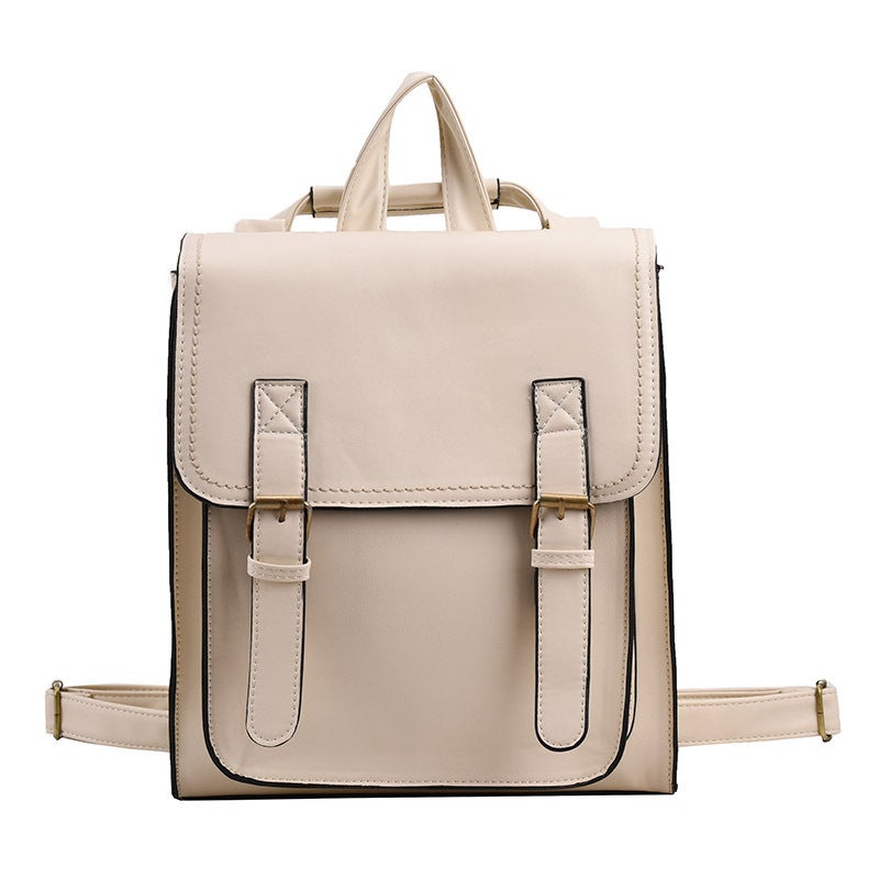 New Retro Backpack Fashion Pu Shoulder Crossbody Bag Trendy College Student Car Stitching Strap Girls' Backpack - Image 1
