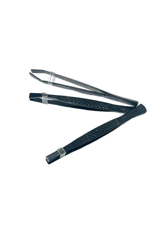 DiHAWK Precision Beauty Kit: Stainless Steel Tweezers & Plucker for Eyebrows, Upper Lip, and Blackhead Removal - Ergonomic, Durable, and Ideal for Facial Grooming (Black) - Image 3