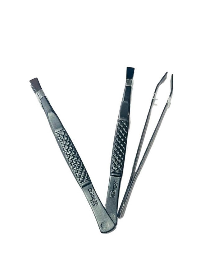 DiHAWK Precision Beauty Kit: Stainless Steel Tweezers & Plucker for Eyebrows, Upper Lip, and Blackhead Removal - Ergonomic, Durable, and Ideal for Facial Grooming (Black) - Image 5