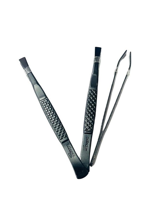 DiHAWK Precision Beauty Kit: Stainless Steel Tweezers & Plucker for Eyebrows, Upper Lip, and Blackhead Removal - Ergonomic, Durable, and Ideal for Facial Grooming (Black) - Image 4