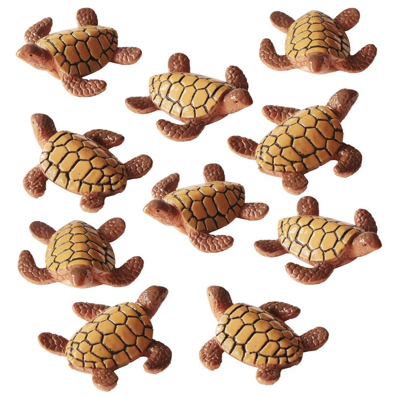10 Pack Sea Turtle Miniature Turtle Statue Resin Figurines Fairy Garden Accessories Cake Toppers Decorations DIY for Succulent Planter Moss Landscape Terrarium Home Outdoor Dcor 10 Sea Turtle