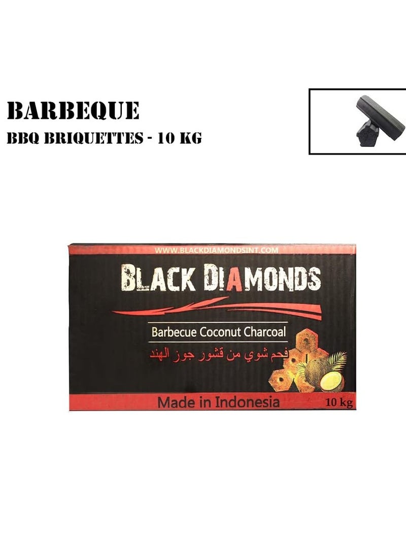 BLACK DIAMONDS Premium BBQ Charcoal Sticks With Hole-10 KG | Cocunut Shell Barbeque Charcoal Hexa Shape Briquiets Long  - Image 3