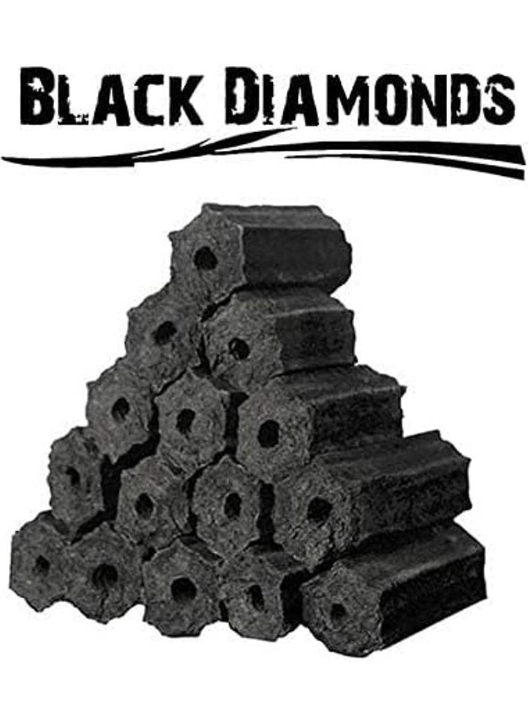 BLACK DIAMONDS Premium BBQ Charcoal Sticks With Hole-10 KG | Cocunut Shell Barbeque Charcoal Hexa Shape Briquiets Long  - Image 1