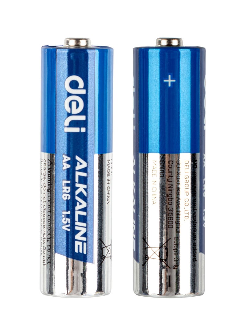 Deli Alkaline AA Batteries -Pack of 2, 30% Longer Lasting - Image 2