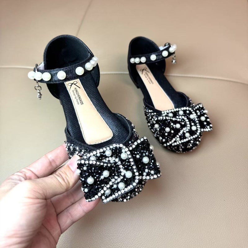 Autumn 2025 Lady Baby Girl Girl Princess Butterfly Diamond Shoes Leather Shoes Dance Shoes Sandals - Image 4