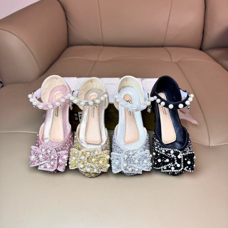 Autumn 2025 Lady Baby Girl Girl Princess Butterfly Diamond Shoes Leather Shoes Dance Shoes Sandals - Image 2