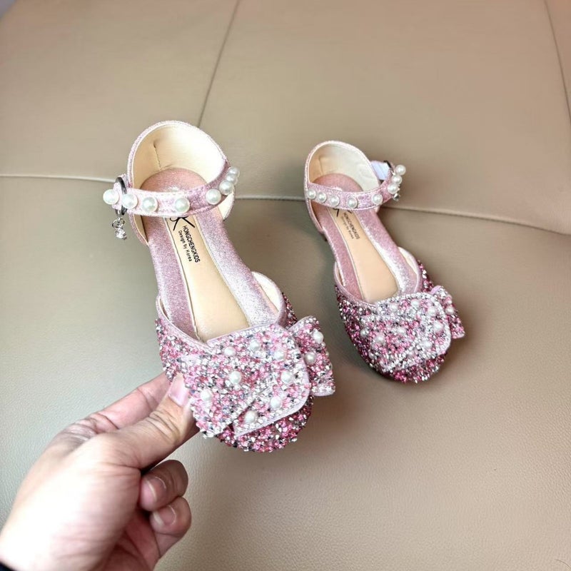 Autumn 2025 Lady Baby Girl Girl Princess Butterfly Diamond Shoes Leather Shoes Dance Shoes Sandals - Image 3