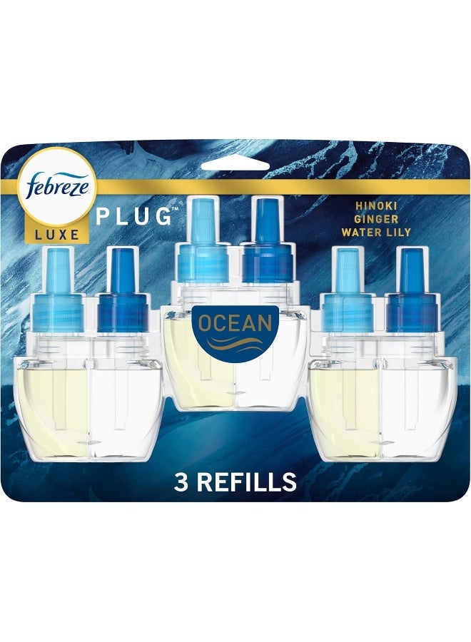 febreze Febreze Plug In Air Freshener, Odor-Fighting Scented Oil Refill, Ocean Scent, 3 Count - Image 1