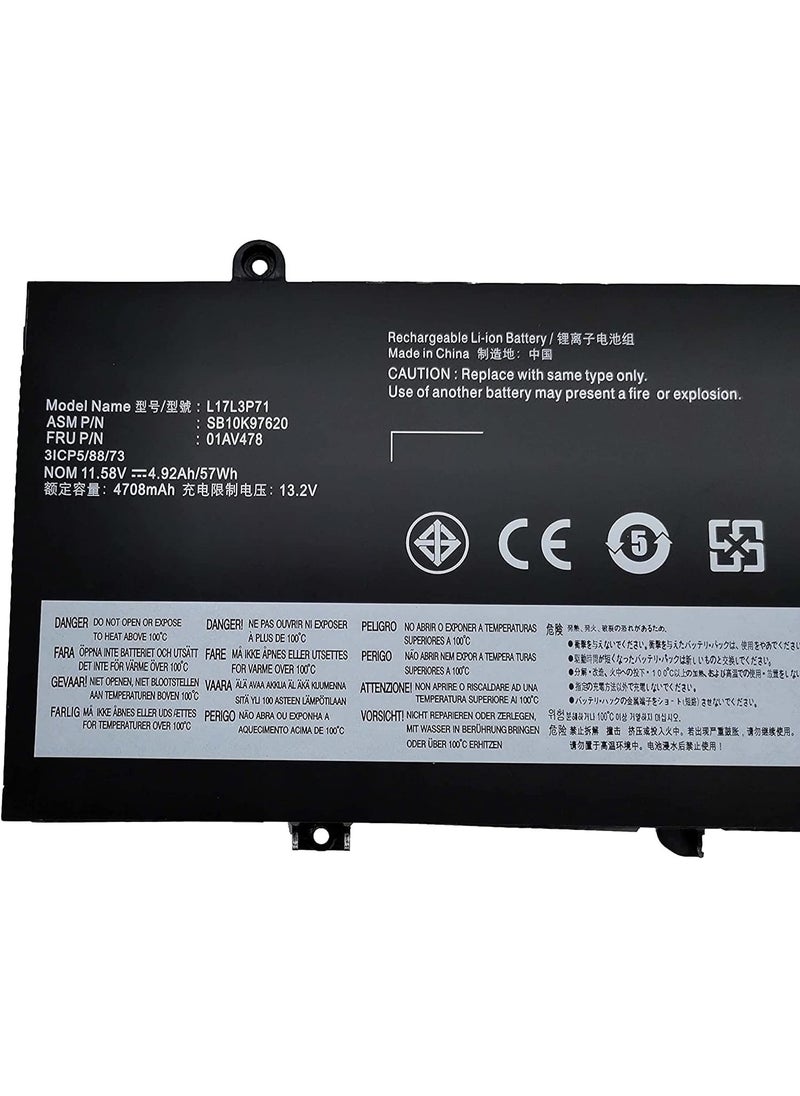 Terabyte REPLACEMENT 11.58V 57Wh/4920mAh L17L3P71 SB10K97621 SB10K97622 Laptop Battery Compatible for Lenovo ThinkPad T480S Series 01AV478 SB10K97620 L17M3P71  - Image 2