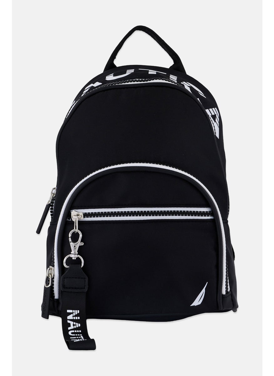 NAUTICA Women Brand Logo Mini Backpack 29 H x 20 L x 12 W Cm, Black  - Image 1