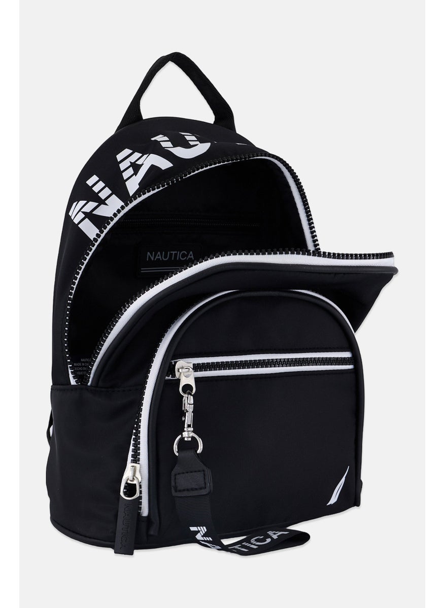NAUTICA Women Brand Logo Mini Backpack 29 H x 20 L x 12 W Cm, Black  - Image 3