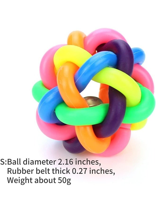 قطعتان كرة جرس ملونة للببغاء ولعبة للطيور كرة جرس لعبة كرة مطاطية للطائر لطحن الأسنان ومضغ منقار طائر المينا و الببغاء (صغير) - Image 2