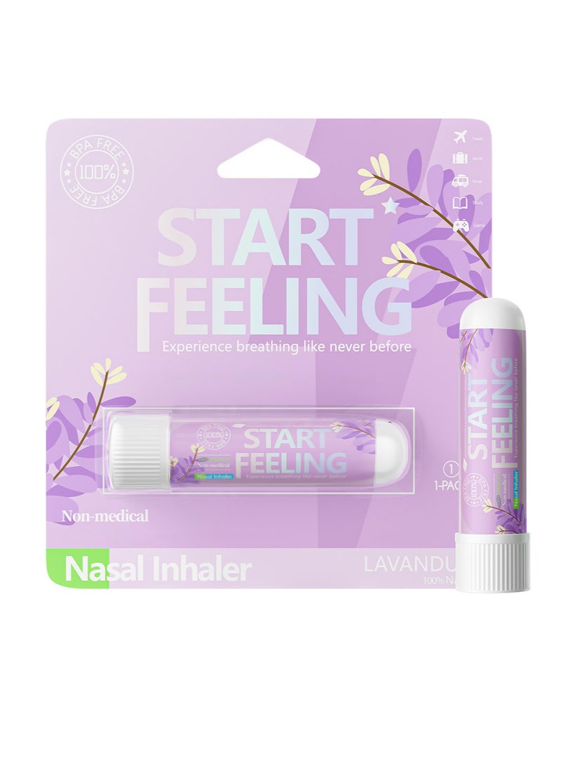 START FEELING 1pc On-the-Go Portable Aromatherapy Nasal Inhaler Personal Diffuser Sniffer Stick With Essential Oils Refreshing Menthol for Stress Anxiety Relief Soothes Comforts Boosts Focus  - Image 2