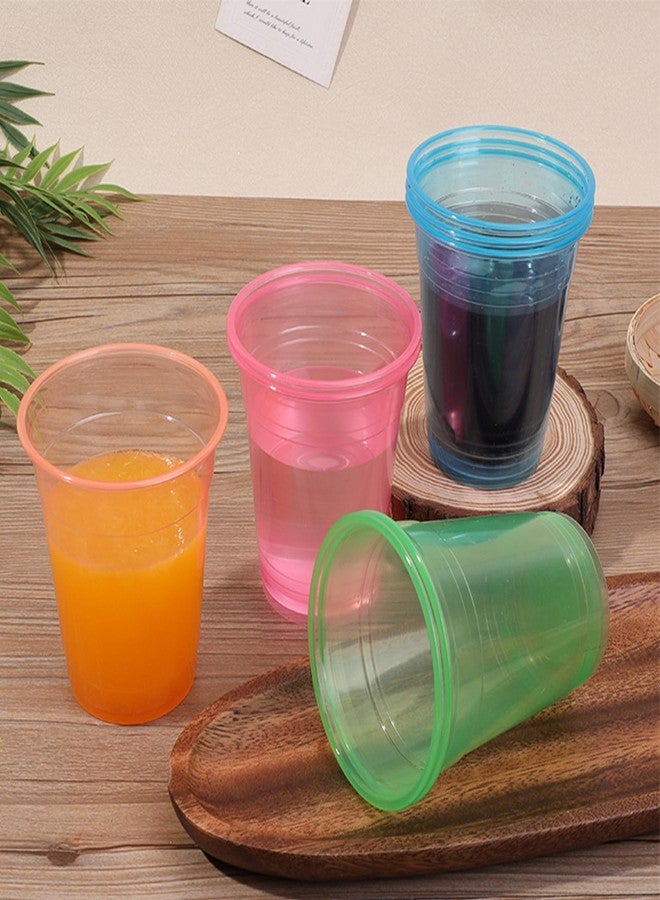 TOSPARTY 50 PCS 12oz Plastic Cups Neon Glowing Party Decorations Disposable Drinking Cups for Birthday Carnivals Glow Themed Party Supplies(Neon) - Image 5
