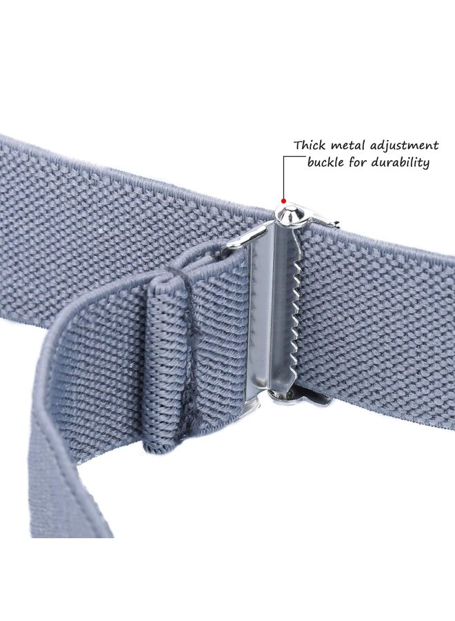 Kids Boys Adults Suspenders - Sturdy Metal Clips Elastic Adjustable Suspender BLUEWHITE, One Size  - Image 4