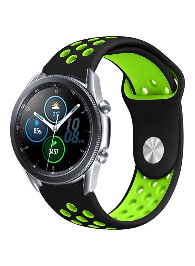 NIBEMINENT Replacement Band For Samsung Galaxy Watch 3 45mm Black/Green - Image 1