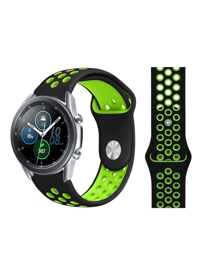NIBEMINENT Replacement Band For Samsung Galaxy Watch 3 45mm Black/Green - Image 2