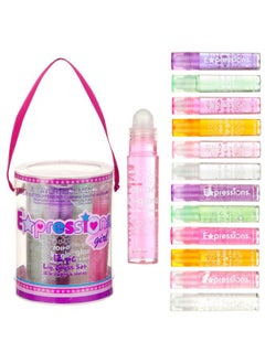Expressions 12pc Roll On Lip Gloss Set with Carrying Case, 12-Piece Glossy Lip Makeup - Assorted Fruity Flavors, Non Toxic, Kid Friendly, Party Gift, Best Friends  - Image 2