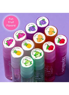 Expressions 12pc Roll On Lip Gloss Set with Carrying Case, 12-Piece Glossy Lip Makeup - Assorted Fruity Flavors, Non Toxic, Kid Friendly, Party Gift, Best Friends  - Image 4