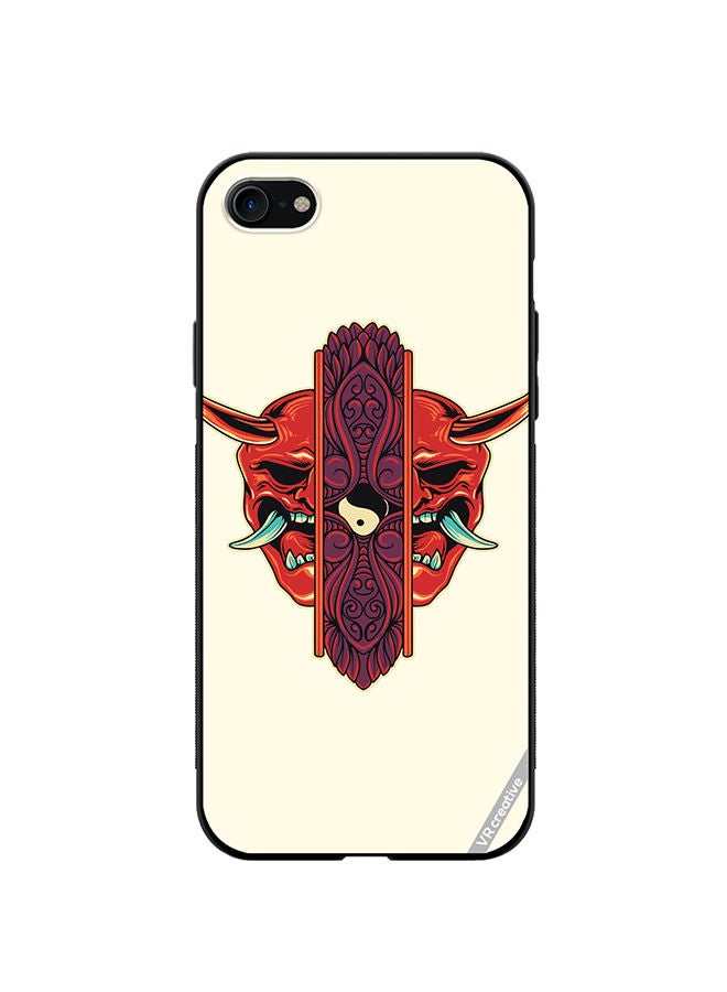 VR CREATIVE Protective Case Cover For Apple iPhone SE (2022) Oni Mask Ornament Design Multicolour - Image 1