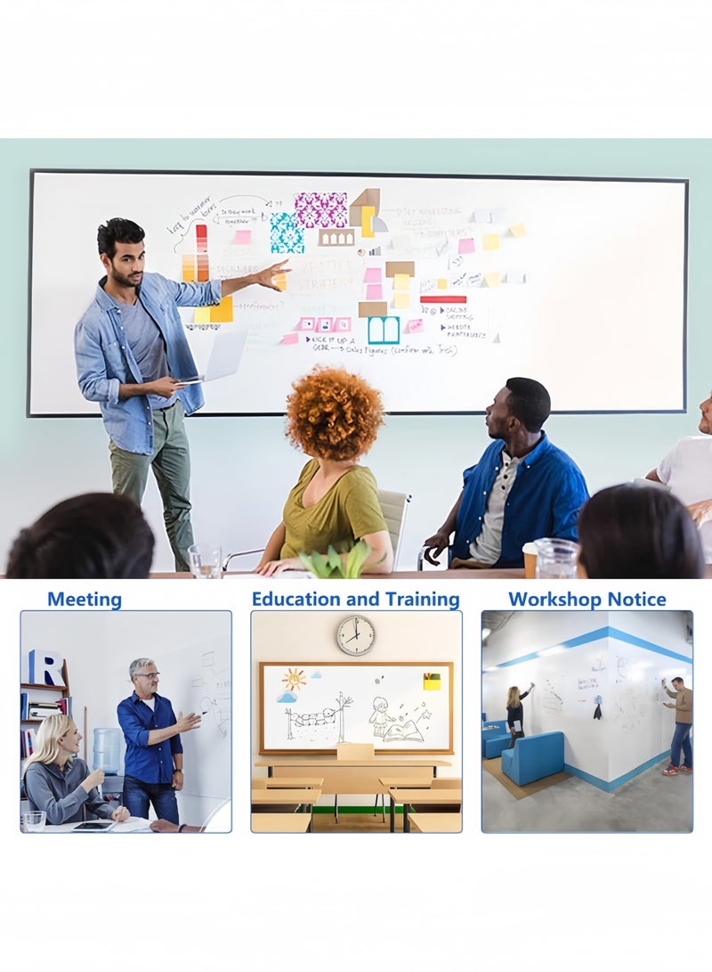 GGEROU Magnetic Whiteboard Stickers Magnetic Dry Erase Whiteboard Paper Self Adhesive Magnetic Whiteboard Sticker 90 x 120cm  - Image 2