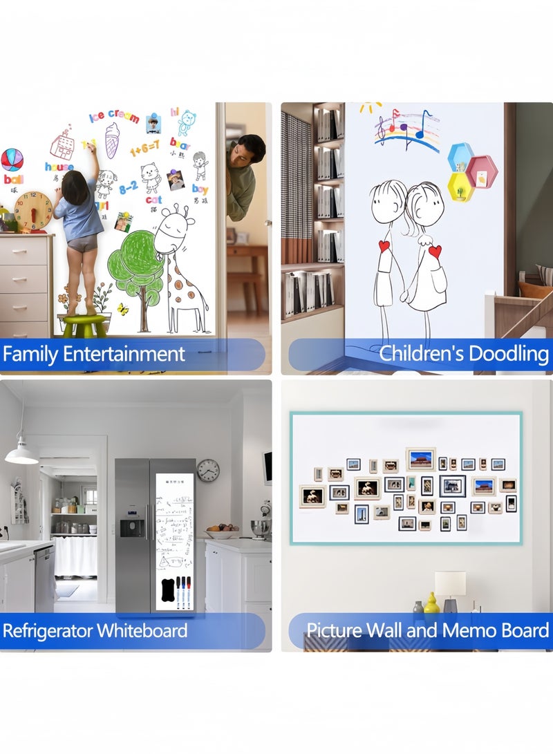 GGEROU Magnetic Whiteboard Stickers Magnetic Dry Erase Whiteboard Paper Self Adhesive Magnetic Whiteboard Sticker 90 x 120cm  - Image 3