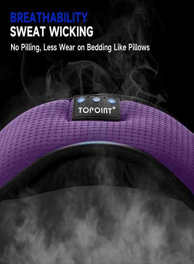 TOPOINT Sleep Mask with Bluetooth Headphones, Breathable Silk Eye Mask for Sleeping Men Women, Bluetooth Sleep Mask Blackout with Speakers, Microphone Handsfree, USB C for Travel Meditation Gifts - Image 5