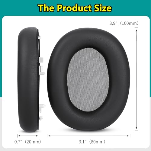 YDYBZB WH-1000XM6 Earpads Cushions Replacement Compatible with Sony WH-1000XM6 (WH1000XM6) Wireless Noise Canceling Headphones Protein Leather Ear Pads with High-Density Noise Isolation Foam Black - Image 3
