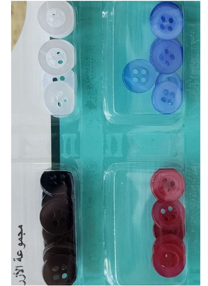ITALO 80 Pieces Four Hole Sewing Mender Buttons Assorted Colors Repair Shirts And Other Purpose 1 Centimeter  - Image 3