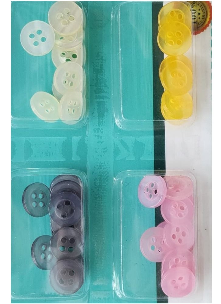 ITALO 80 Pieces Four Hole Sewing Mender Buttons Assorted Colors Repair Shirts And Other Purpose 1 Centimeter  - Image 4