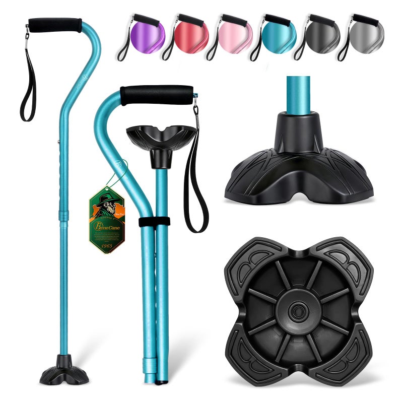 BeneCane Walking Cane Adjustable Cane with Offset Soft Cushioned Handle for Men & Women Lightweight Comfortable Extra Stability Base Mobility Aid for Men Women and Seniors - Image 1