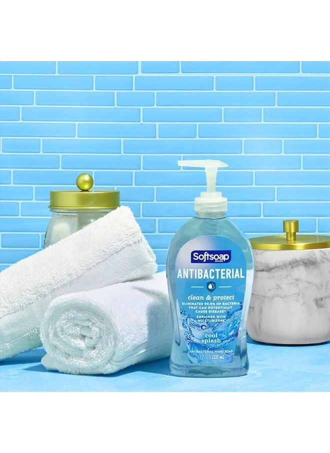 Softsoap Clean & Protect Antibacterial Liquid Hand Soap, Cool Splash Hand Soap, 11.25 Ounce, 6 Pack  - Image 2