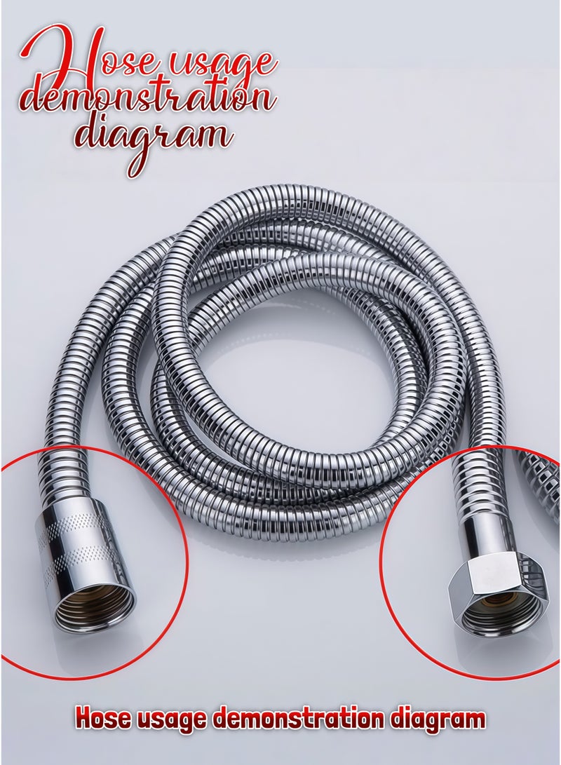 Beautiful Stainless Steel Shower Hose, Showerhead Hose, Explosion-Proof Showerhead, 1.5-Meter Electroplated Metal Hose For Water Pipes - Image 3