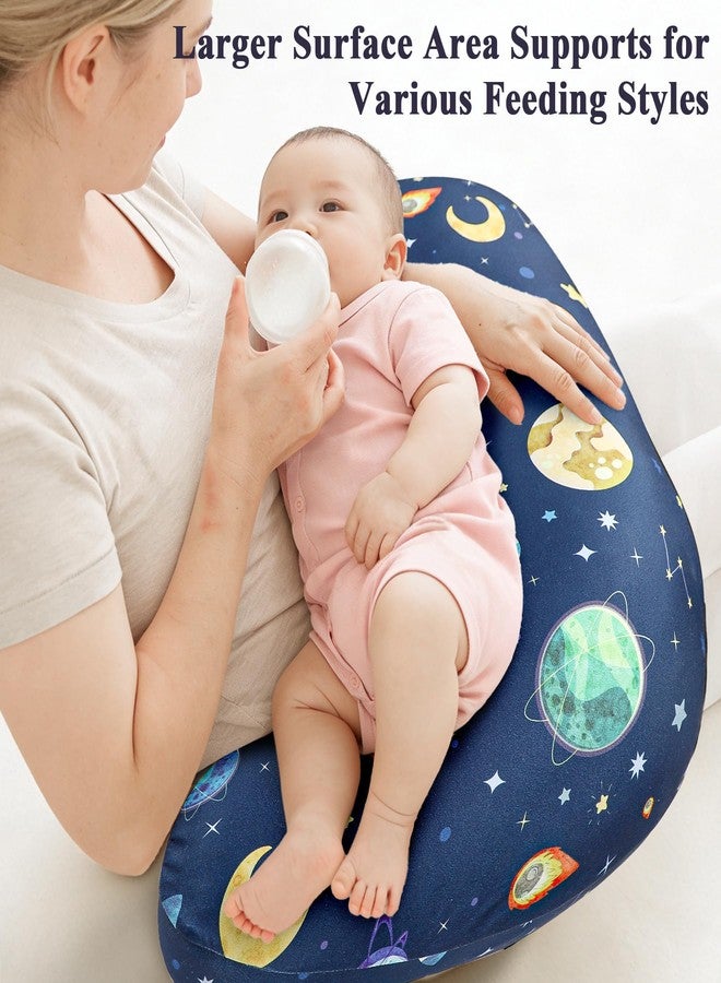 Pea Pod Nursing Pillow Cover 2 Pack Soft Stretchy Nursing Cover for New-Designed Breastfeeding Pillow, Removable Feeding Slipover for Baby Boy and Girls, Outer Space Pattern - Image 3