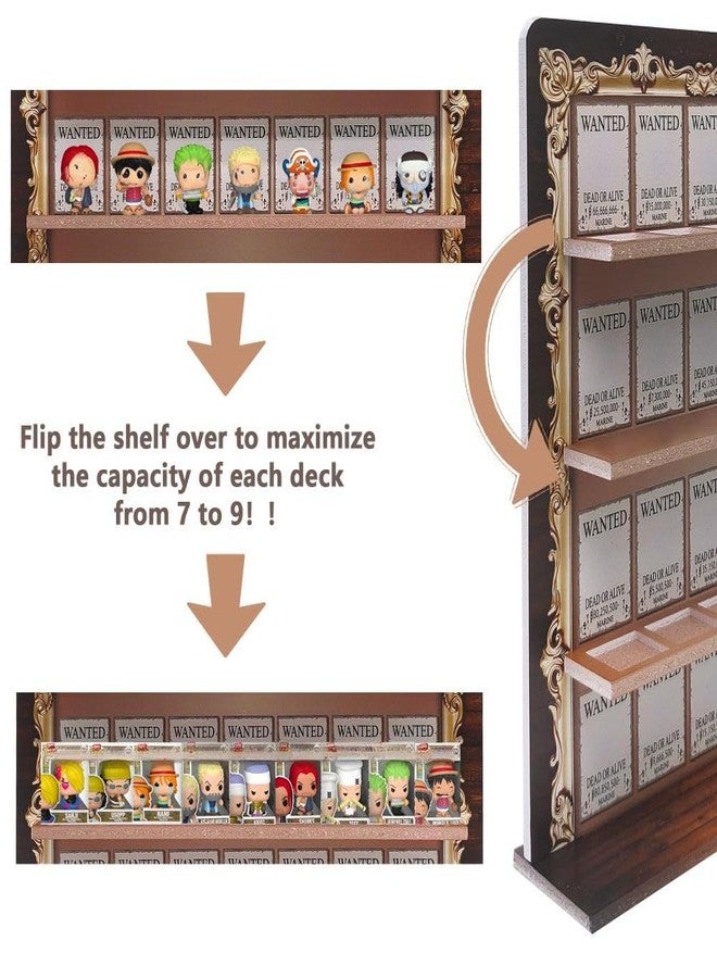 AUFGELD Display Shelf Compatible with Funko Bitty One Piece Series, Organizer for Bitty Pops, Wallmountable Wanted Warrant Wall Bitty Shelf, Displays 31 Bitty Pops - Image 5