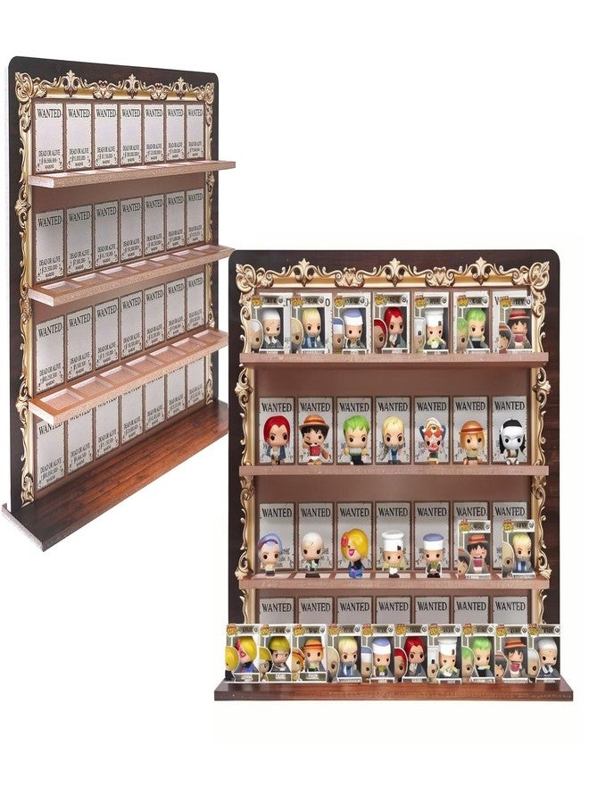 AUFGELD Display Shelf Compatible with Funko Bitty One Piece Series, Organizer for Bitty Pops, Wallmountable Wanted Warrant Wall Bitty Shelf, Displays 31 Bitty Pops - Image 1