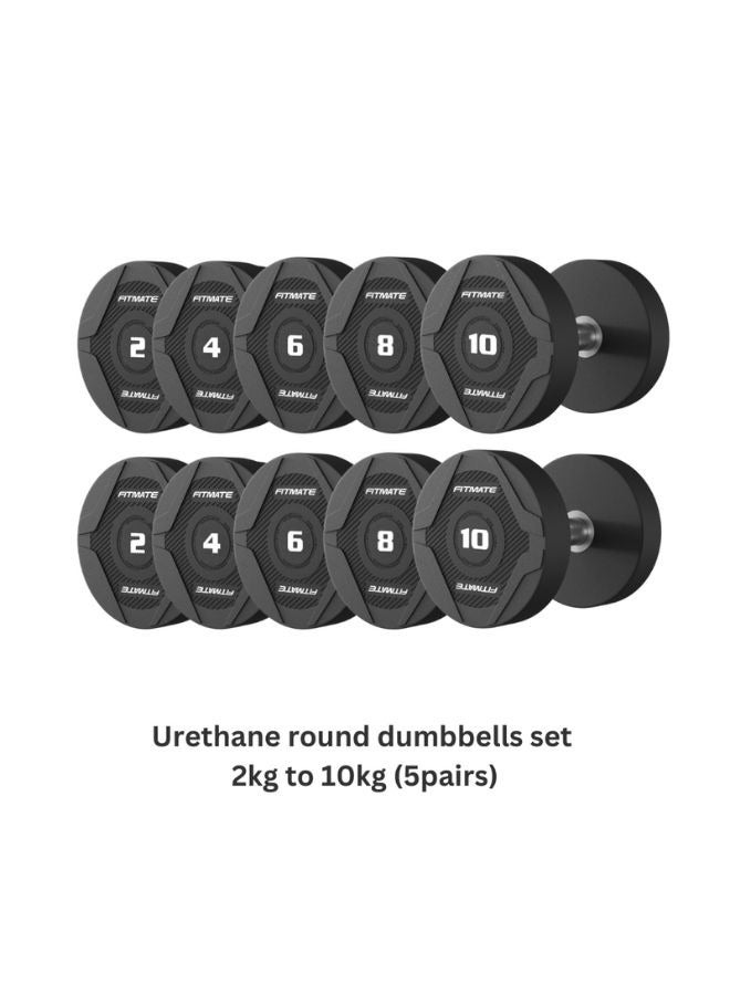 Fitmate PU Round Dumbbell 2-10 Kg Set