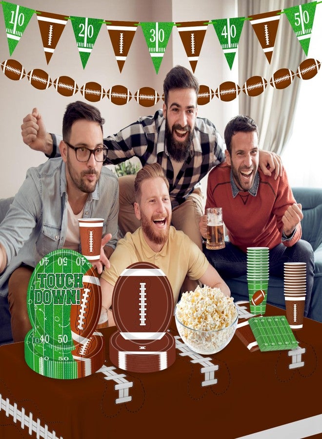 Yunfan Football Party Decorations Football Party Supplies Kit Serve 24 Plates Napkins Cups Banner Tablecloth for Foot Ball Themed Birthday Gameday Decorations - Image 4