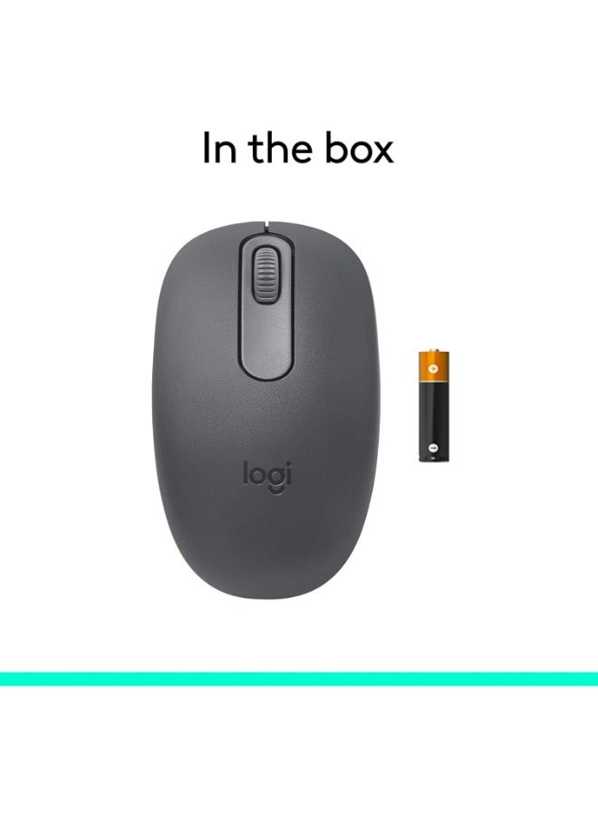 Logitech M196 Bluetooth Wireless Mouse, Compact and Portable Mouse for Laptops, Tablets and More, 12-Month Battery, Smooth Tracking, Compatible With PC and Mac, Windows and macOS | Graphite - Image 2